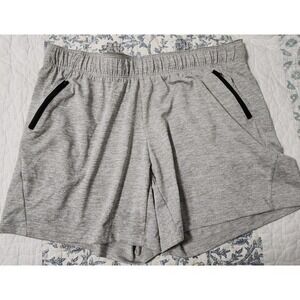 Liberty Pro Womens Shorts Gray Breathable Stretch Drawstring Waist Zip Pockets M